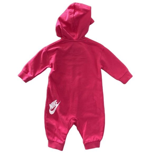 Nike Logo Hooded Pink Jumpsuit 3-6 Months - Picture 3 of 12